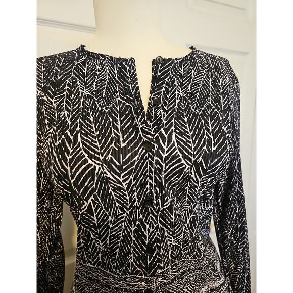 Matching Set Maxi Skirt and Button Up Top Womens Medium Petite Black White - Picture 4 of 16